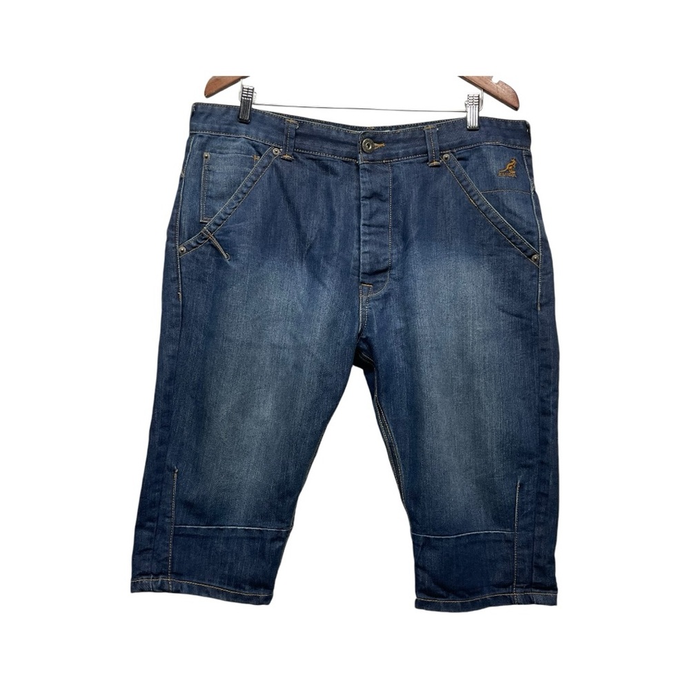 Kangol Men’s Denim Shorts Size 38 Streetwear Y2K Rap